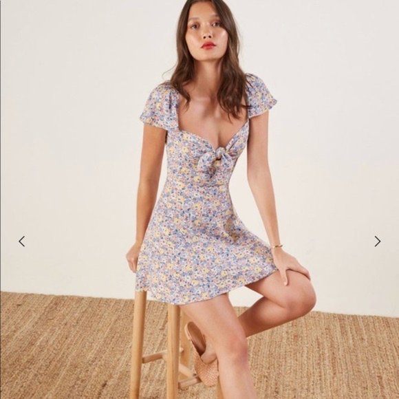 Reformation Dresses & Skirts - Reformation Elio Floral Tie-Front Mini Dress